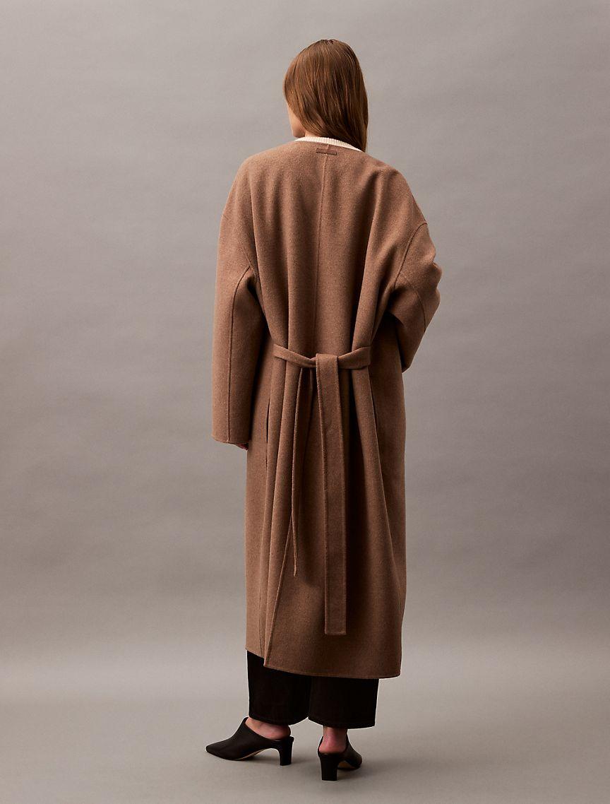 Cashmere Wool Blend Wrap Coat Product Image
