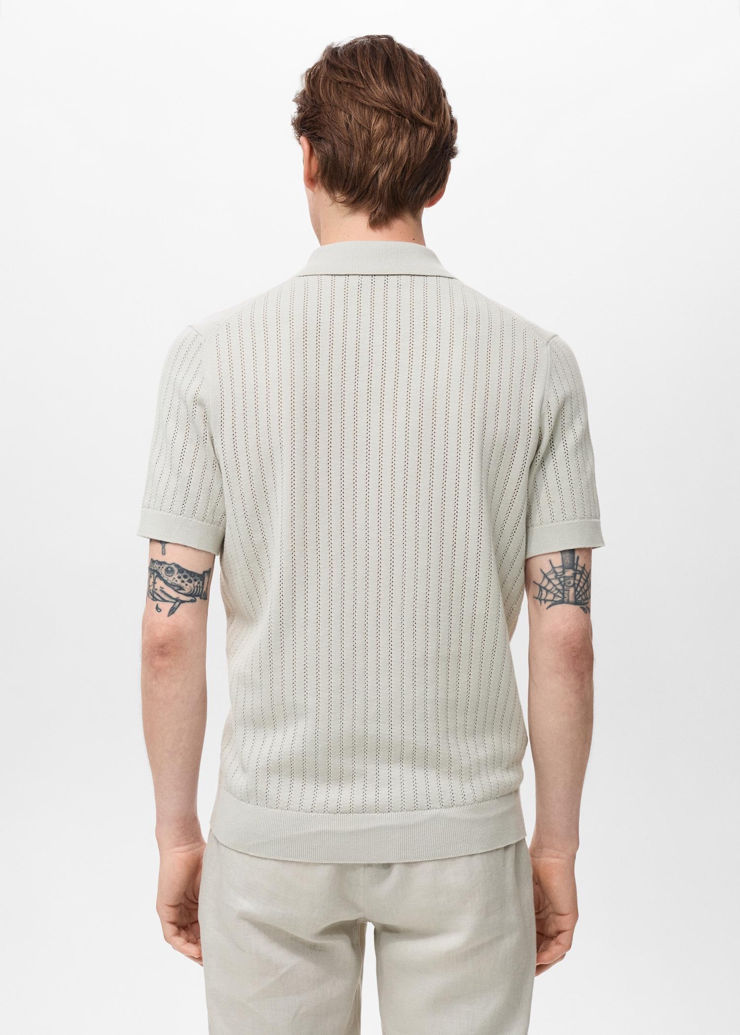 Cotton blouse with openwork detail - Men | MANGO USA Product Image