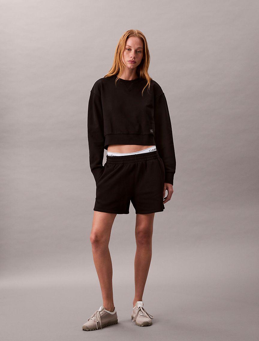 French Terry Cropped Relaxed Sweatshirt  Product Image