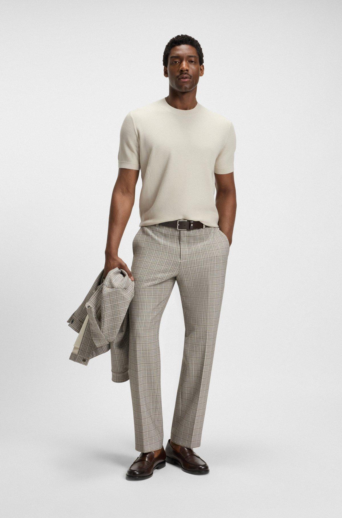 Knit sweater with mixed structures Product Image