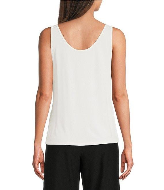 Eileen Fisher Stretch Silk Jersey Scoop Neck Sleeveless Slim Tank Product Image