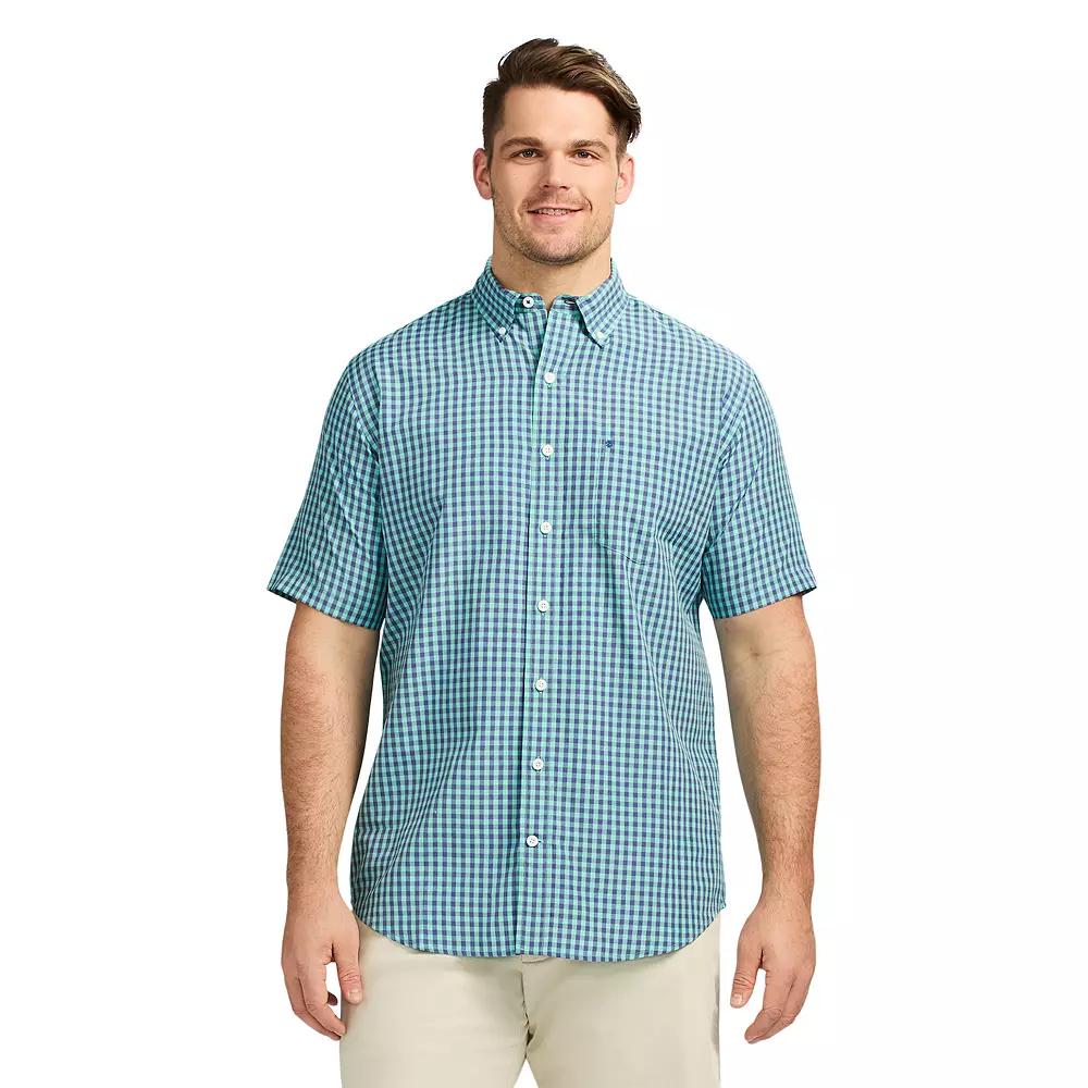 Big & Tall IZOD Breeze Short Sleeve Button-Down Shirt, Men's, Size: XXL Tall, Pool Blue Product Image