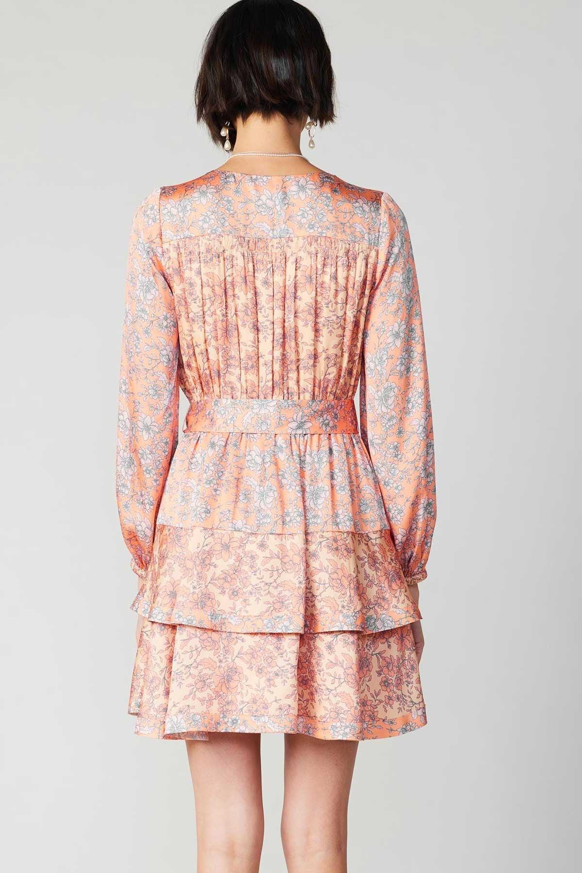 FINAL SALE April Floral Mini Dress | Coral Product Image