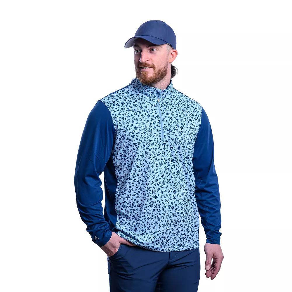 Men's Antigua Filter Quarter Zip Mock Pullover, Size: XXL, Blue Skylight Product Image