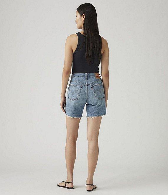 Levi's® 501® Original High Rise Mid Thigh Frayed Hem Denim Shorts Product Image