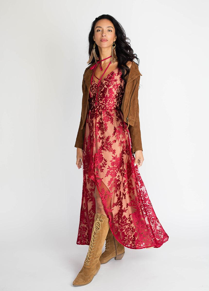 Holli Dress in Red Wine Female Product Image