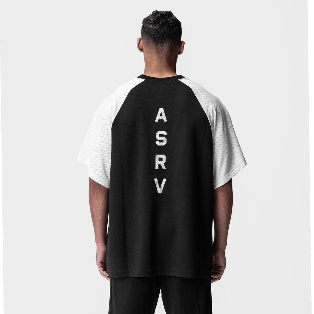 0946. Waffle Knit Oversized Tee - Black/White Product Image