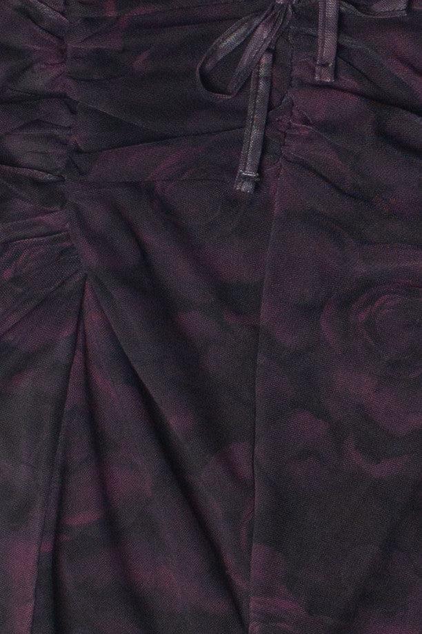 Mesh Ruched Dark Rose Romper Product Image