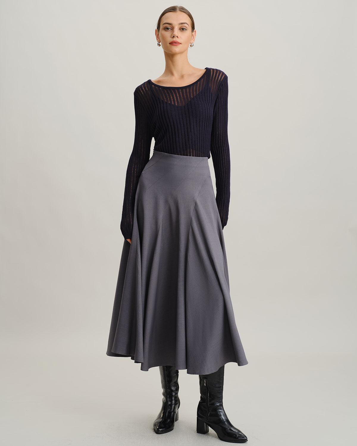 Navy Pullover Sweater Two-Piece Set Product Image