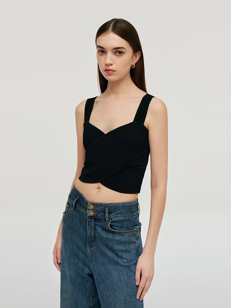 Crossover Women Knitted Tank Top Product Image