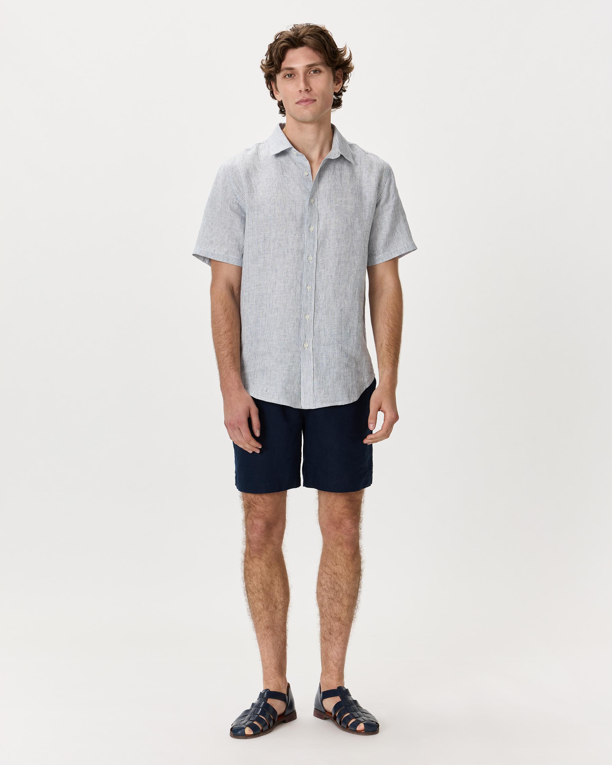 Quince | Men's 100% European Linen Relaxed Short Sleeve Shirt Product Image