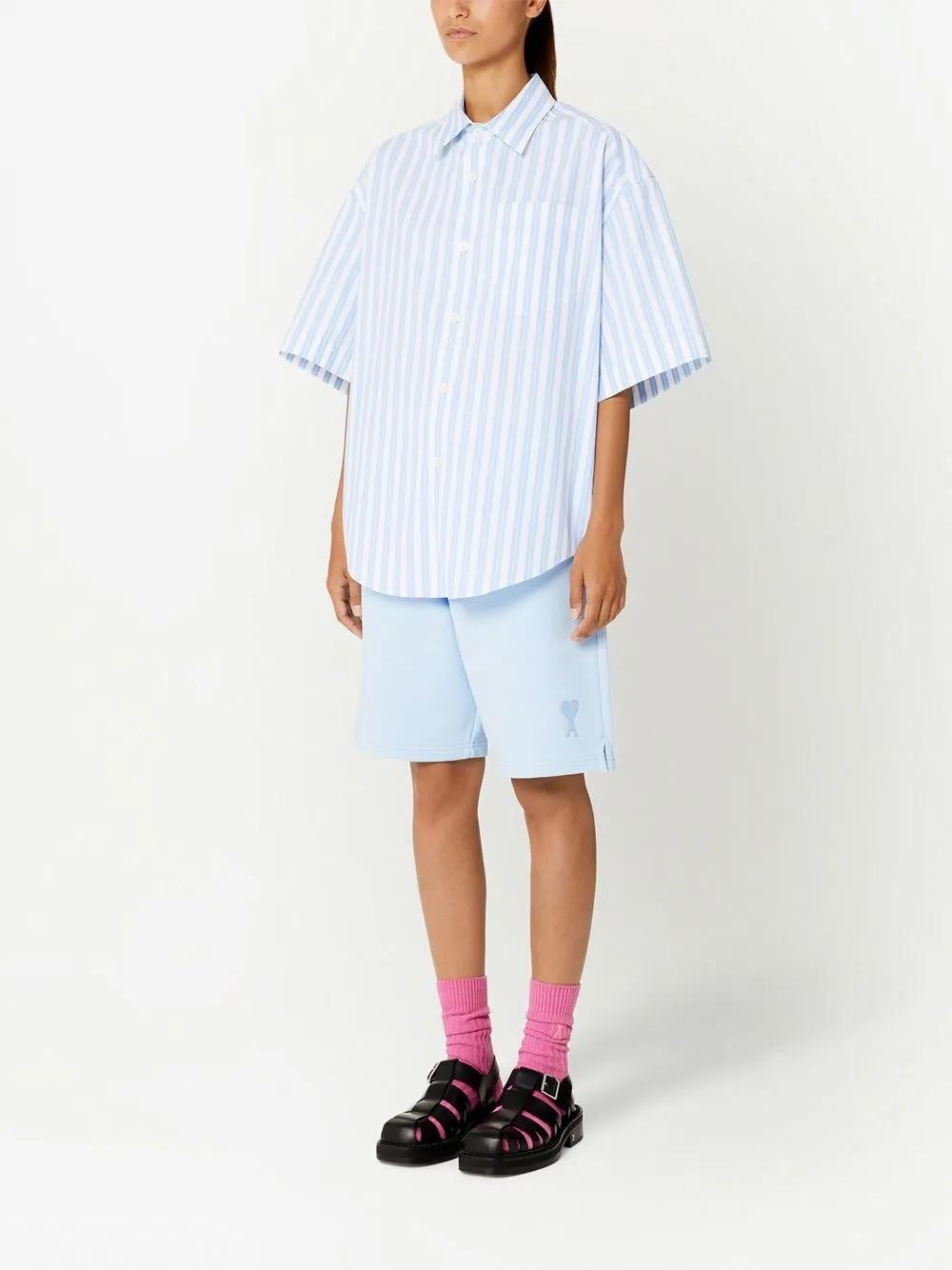 striped short-sleeve shirt Product Image