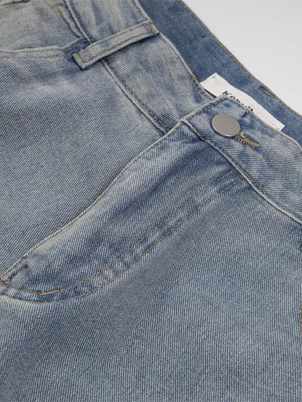 Men'S Washed Distressed Rhinestones Ripped Denim Shorts Product Image