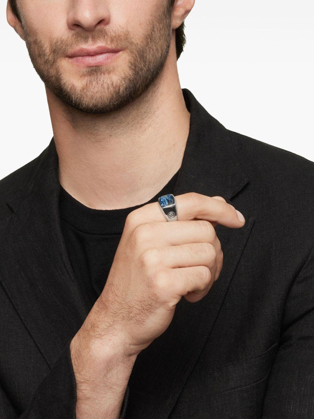 sterling silver Exotic Stone pietersite signet ring (14mm) Product Image