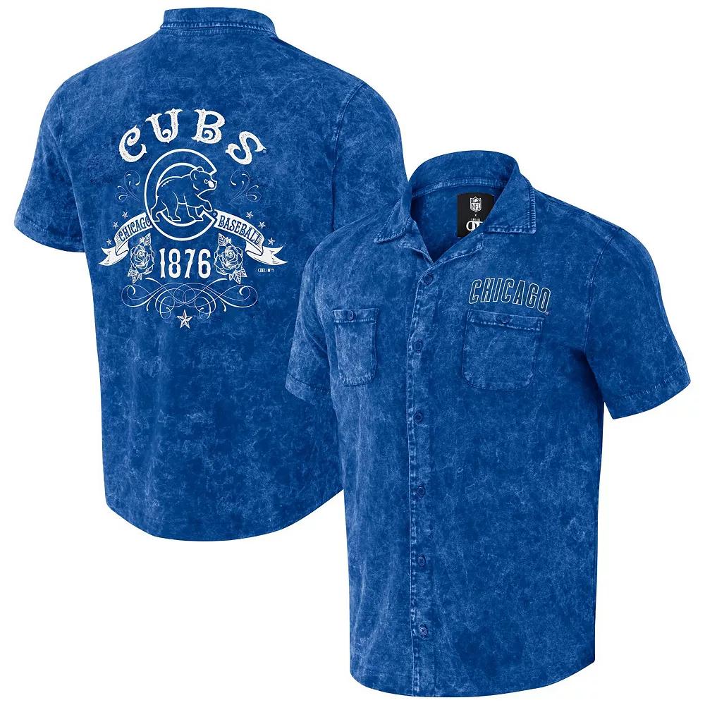 Men's Darius Rucker Collection by Fanatics  Royal Chicago Cubs Denim Team Color Button-Up Shirt, Size: Small, Blue Product Image