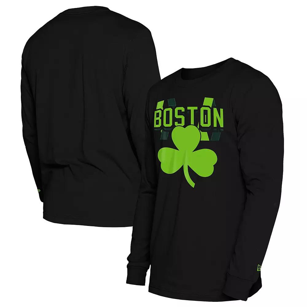 Men's New Era  Black Boston Celtics 2024/25 City Edition Long Sleeve T-Shirt, Size: 3XL Product Image