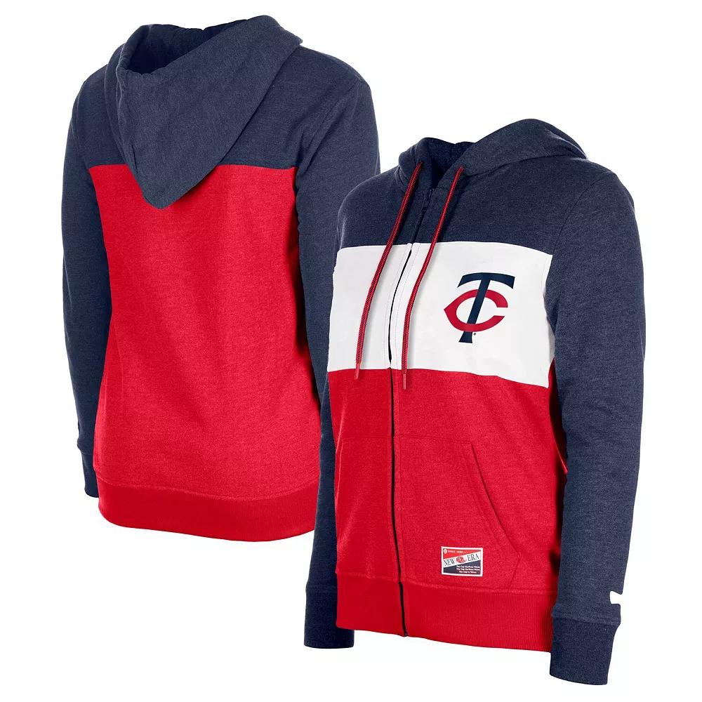 Women's New Era Navy Minnesota Twins Colorblock Full-Zip Hoodie Jacket, Size: Medium, Blue Product Image