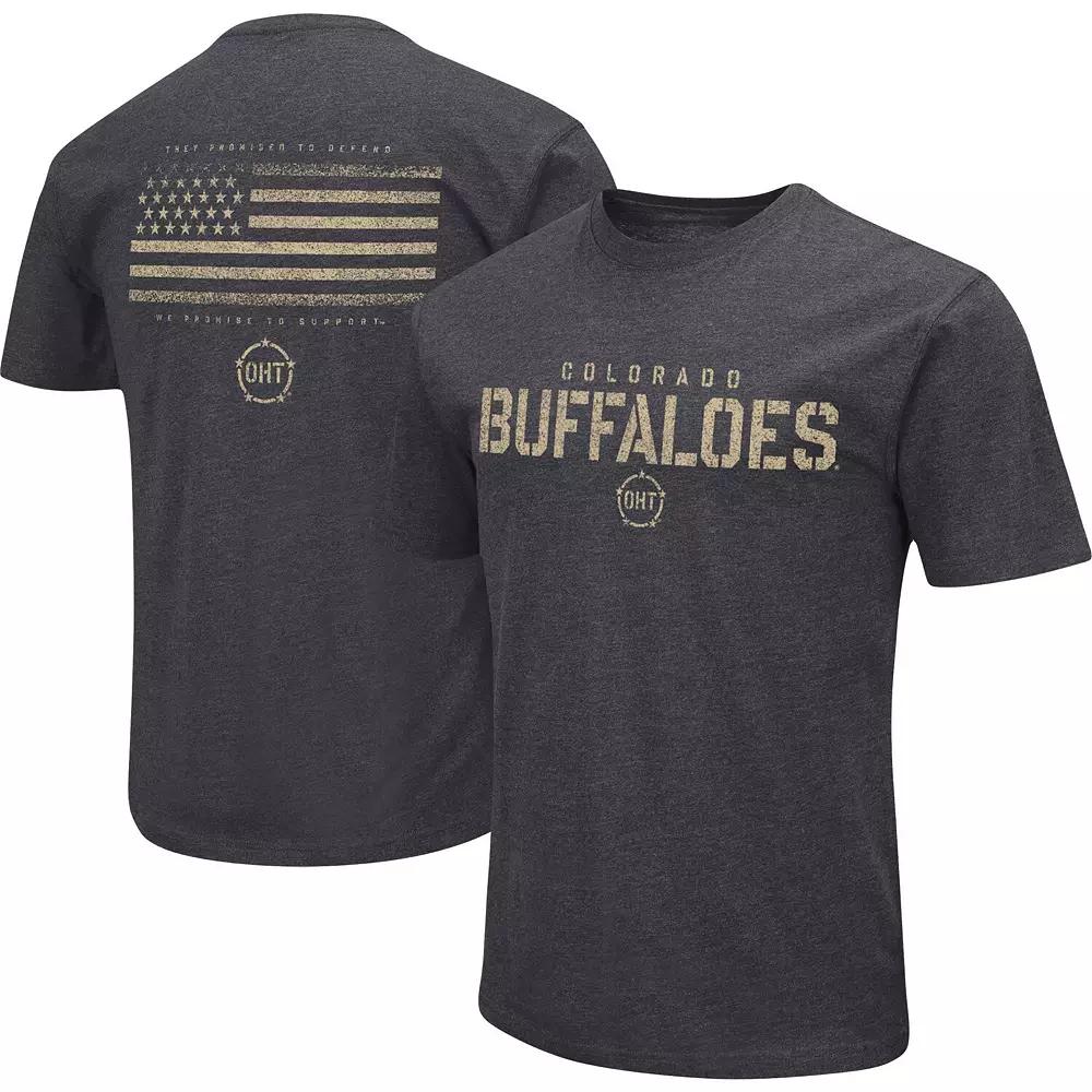Men's Colosseum Heather Black Colorado Buffaloes Big & Tall OHT Military Appreciation Playbook T-Shirt,  Product Image