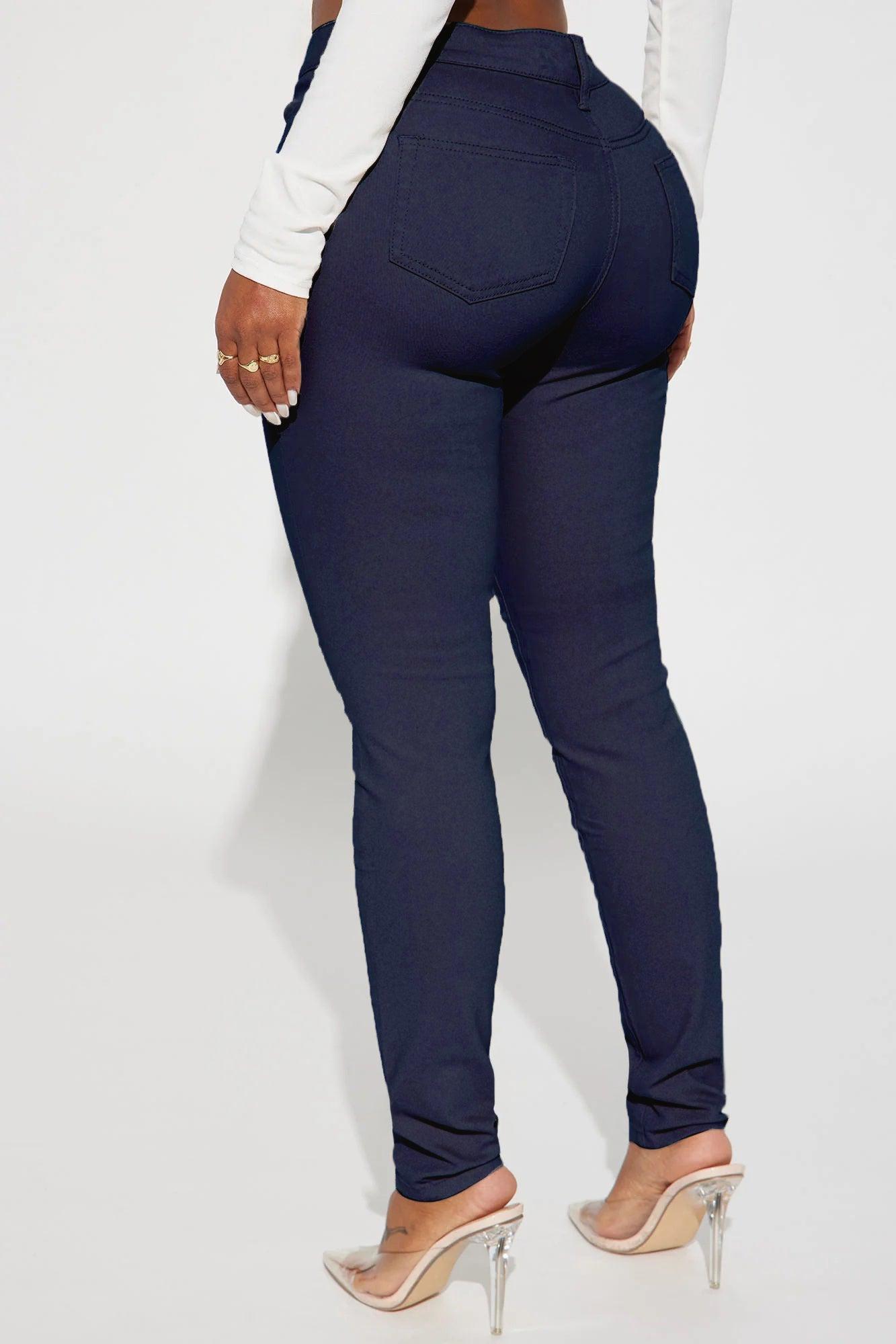 Skinny Uniform Pants - Navy Product Image