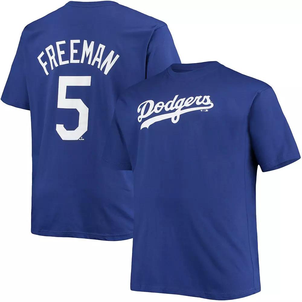 Men's Freddie Freeman Royal Los Angeles Dodgers Big & Tall Name & Number T-Shirt,  Product Image