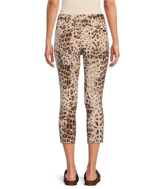 HUE Leopard Denim Capri Leggings Product Image