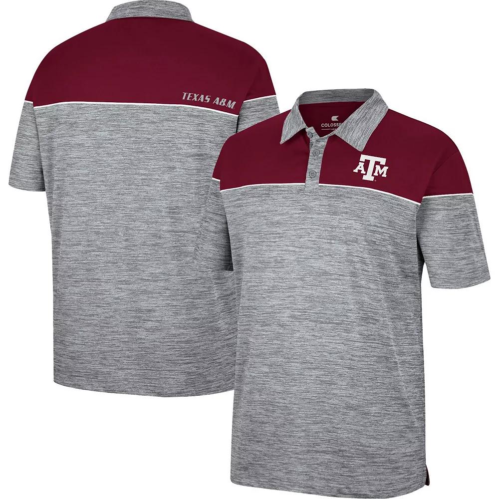 Men's Colosseum Heathered Gray/Maroon Texas A&M Aggies Birdie Polo, Size: 2XL, Grey Product Image
