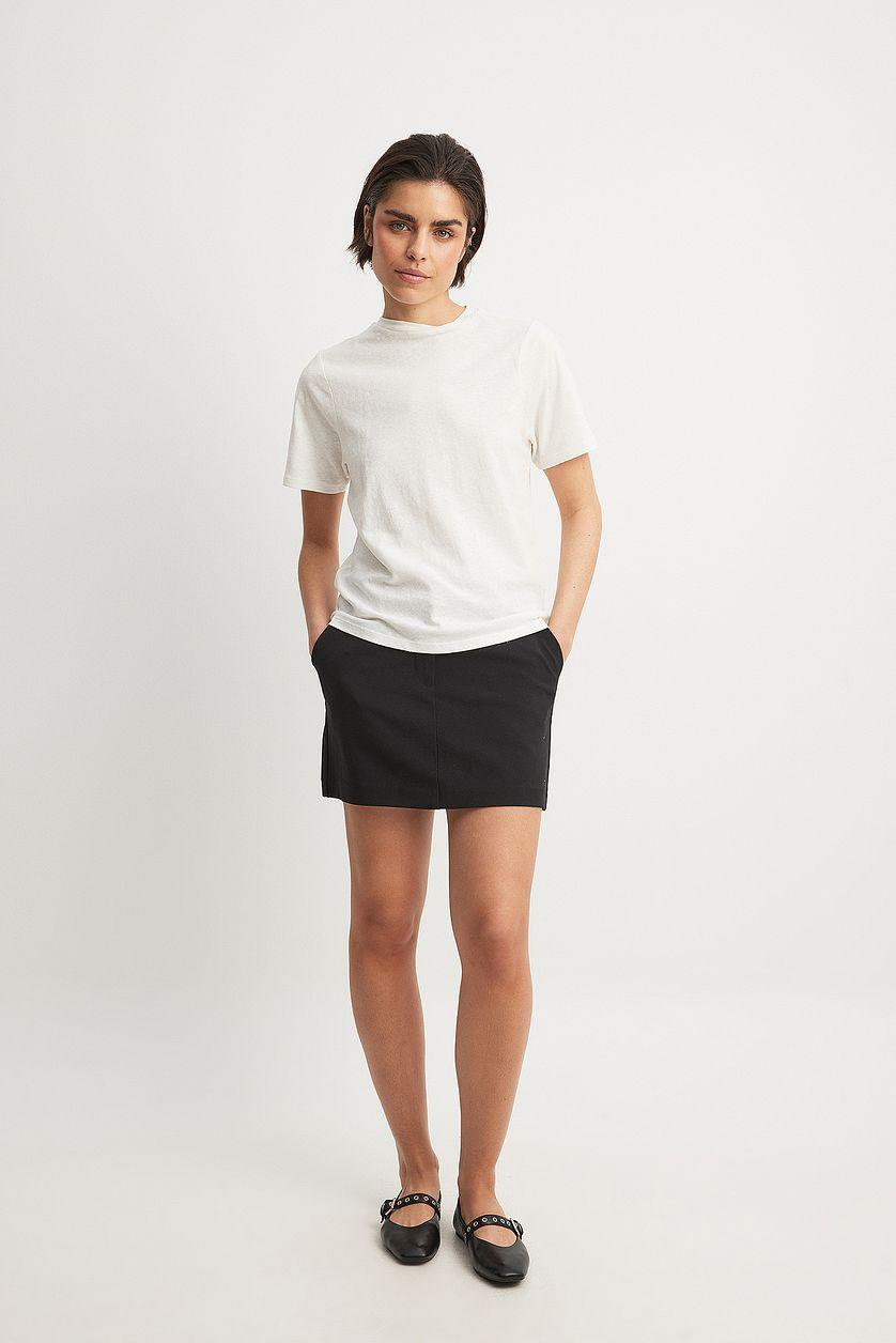 Linen Blend Round Neck T-shirt Product Image