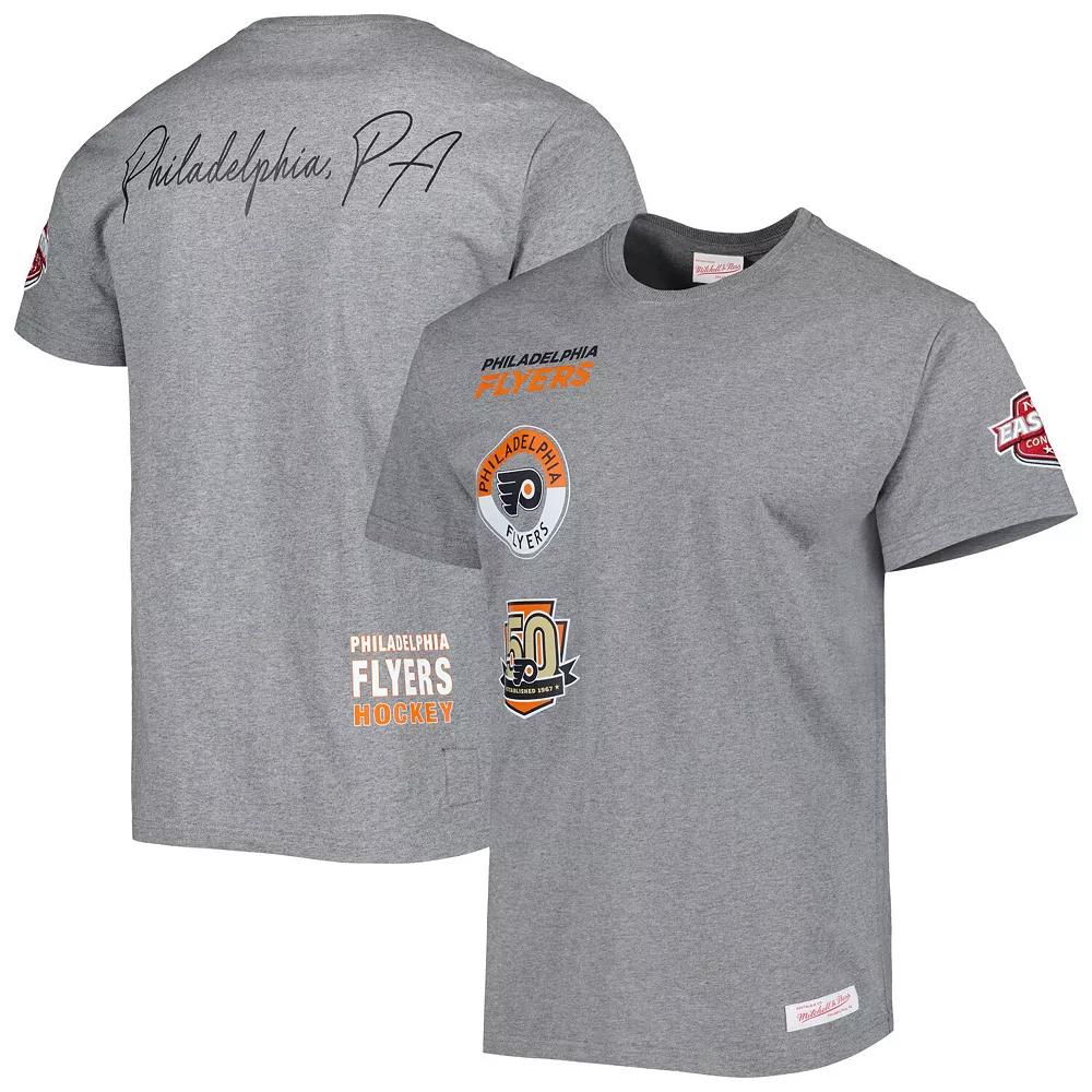 Men's Mitchell & Ness Heather Gray Philadelphia Flyers City Collection T-Shirt, Size: XL, Fly Grey Product Image