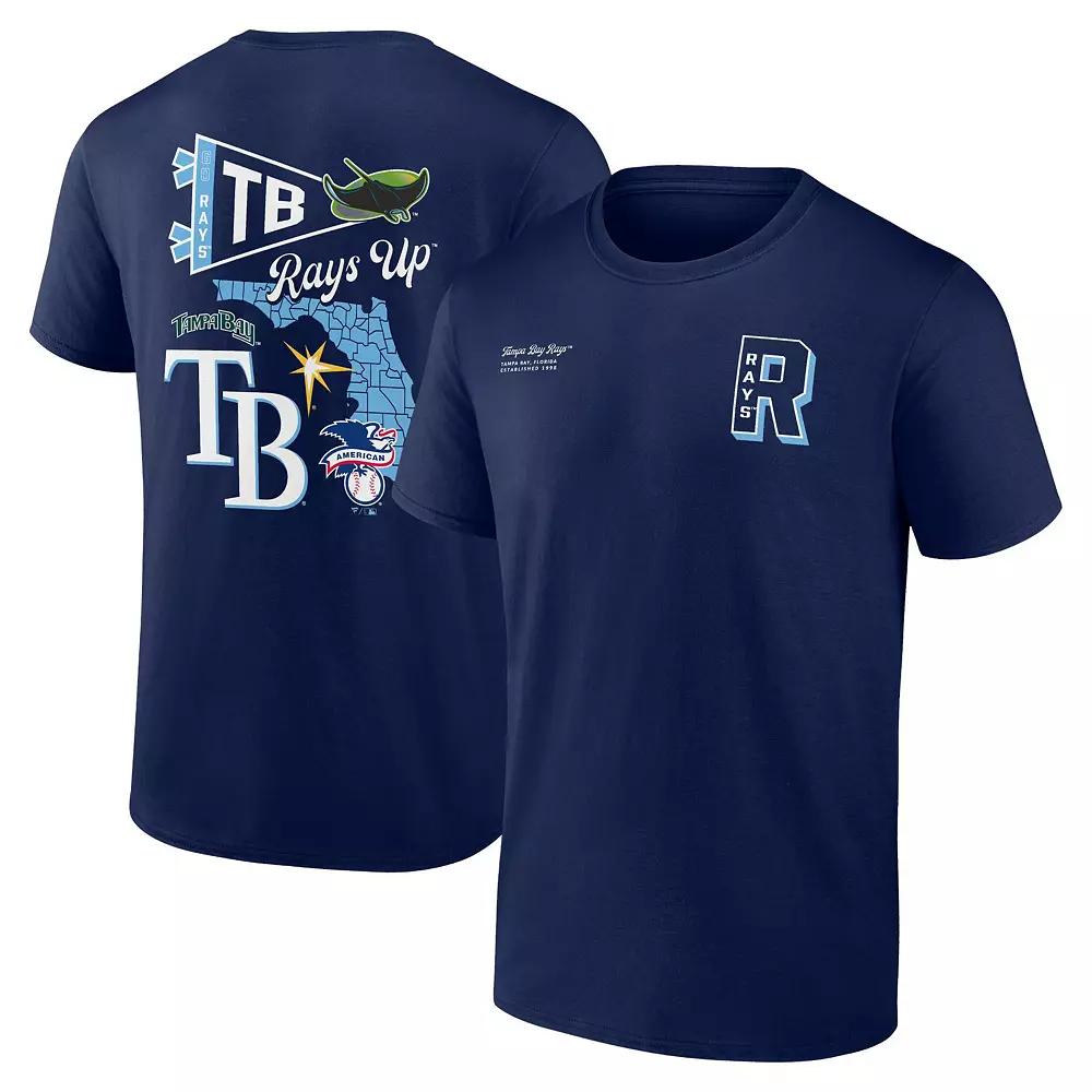 Men's Fanatics Branded Navy Tampa Bay Rays Split Zone T-Shirt,  Product Image