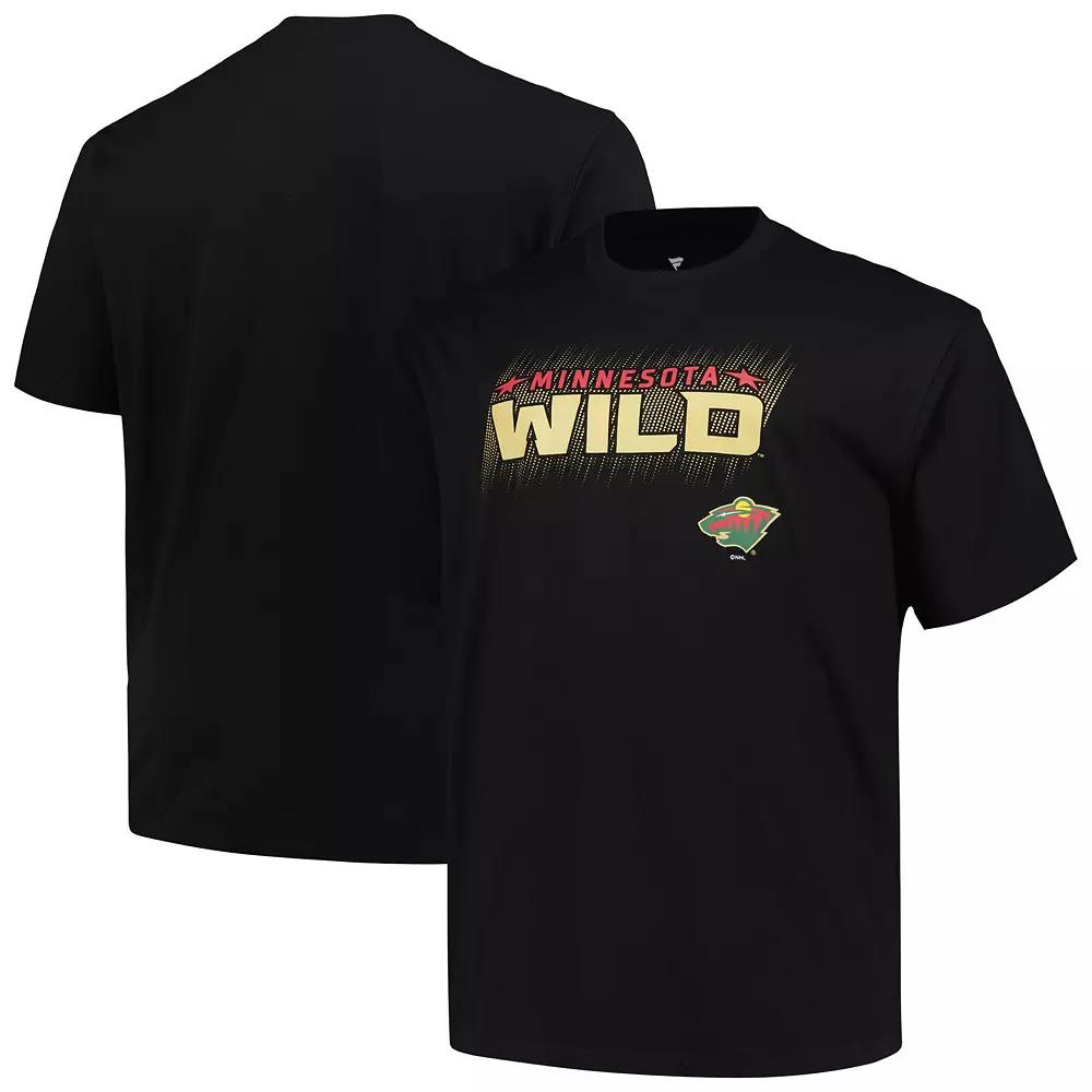 Men's Fanatics Branded Black Minnesota Wild Big & Tall Wordmark T-Shirt, Size: XLT Product Image