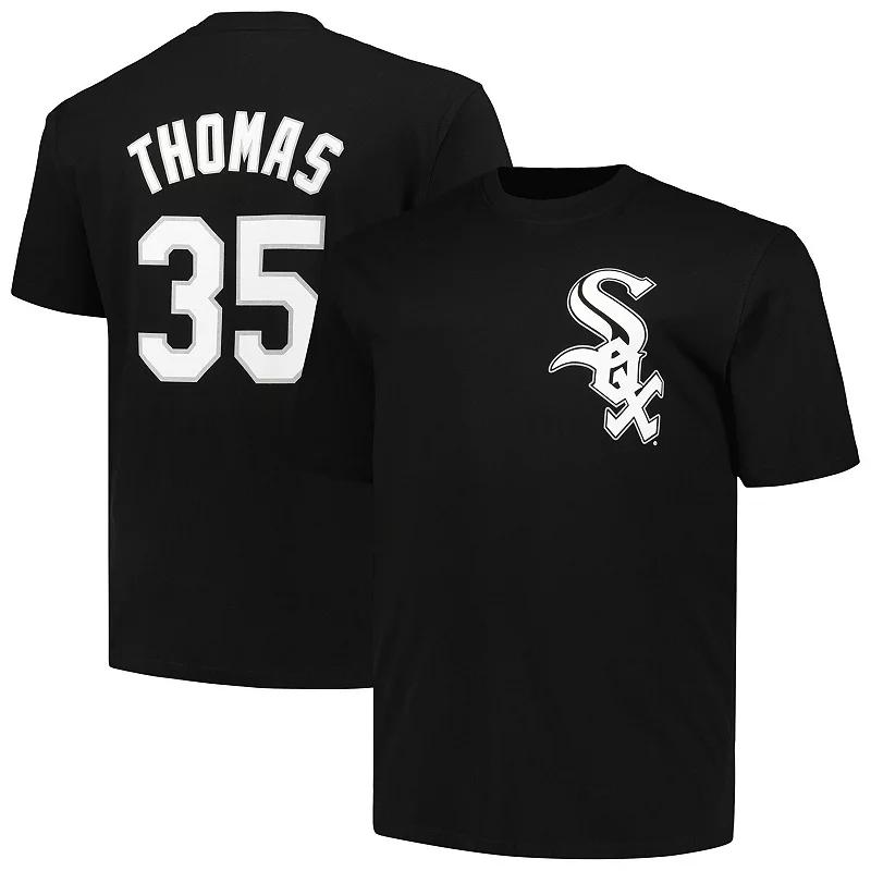 Men's Profile Frank Thomas Black Chicago White Sox Big & Tall Cooperstown Collection Player Name & Number T-Shirt, Size: XLT Product Image