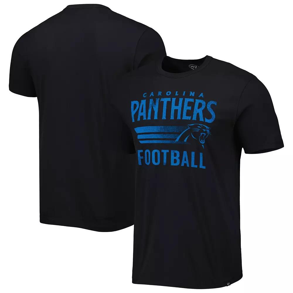 Men's '47 Black Carolina Panthers Wordmark Rider Franklin T-Shirt,  Product Image