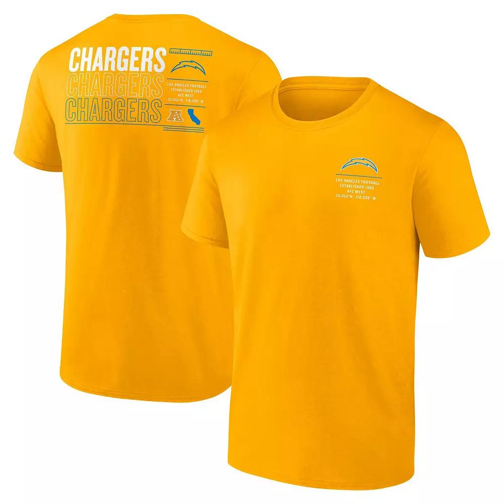 Men's Fanatics Gold Los Angeles Chargers Repeat Stats T-Shirt, Size: 2XL Product Image