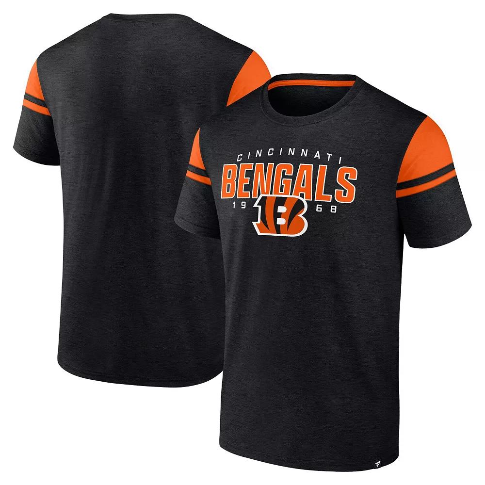 Men's Fanatics Black Cincinnati Bengals Old School Play Slub T-Shirt,  Product Image