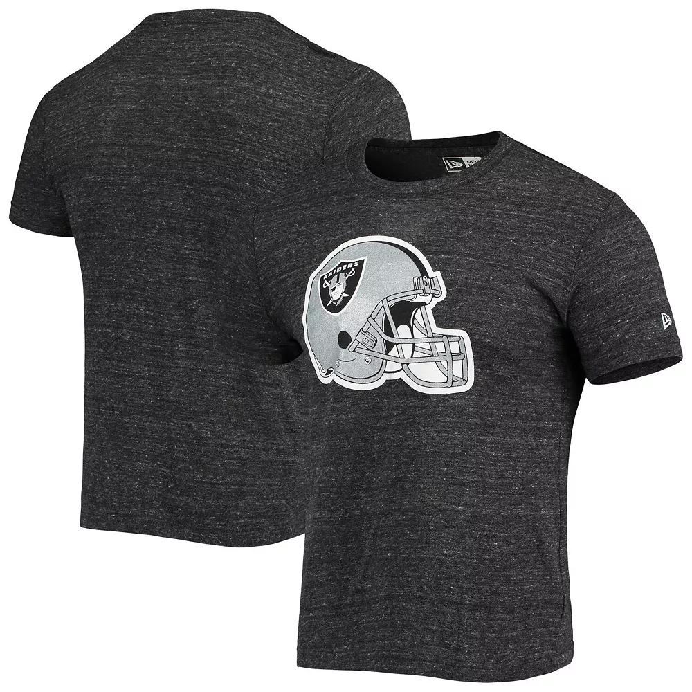Men's New Era Black Las Vegas Raiders Helmet Logo Tri-Blend T-Shirt, Size: Large, Lvr Black Product Image