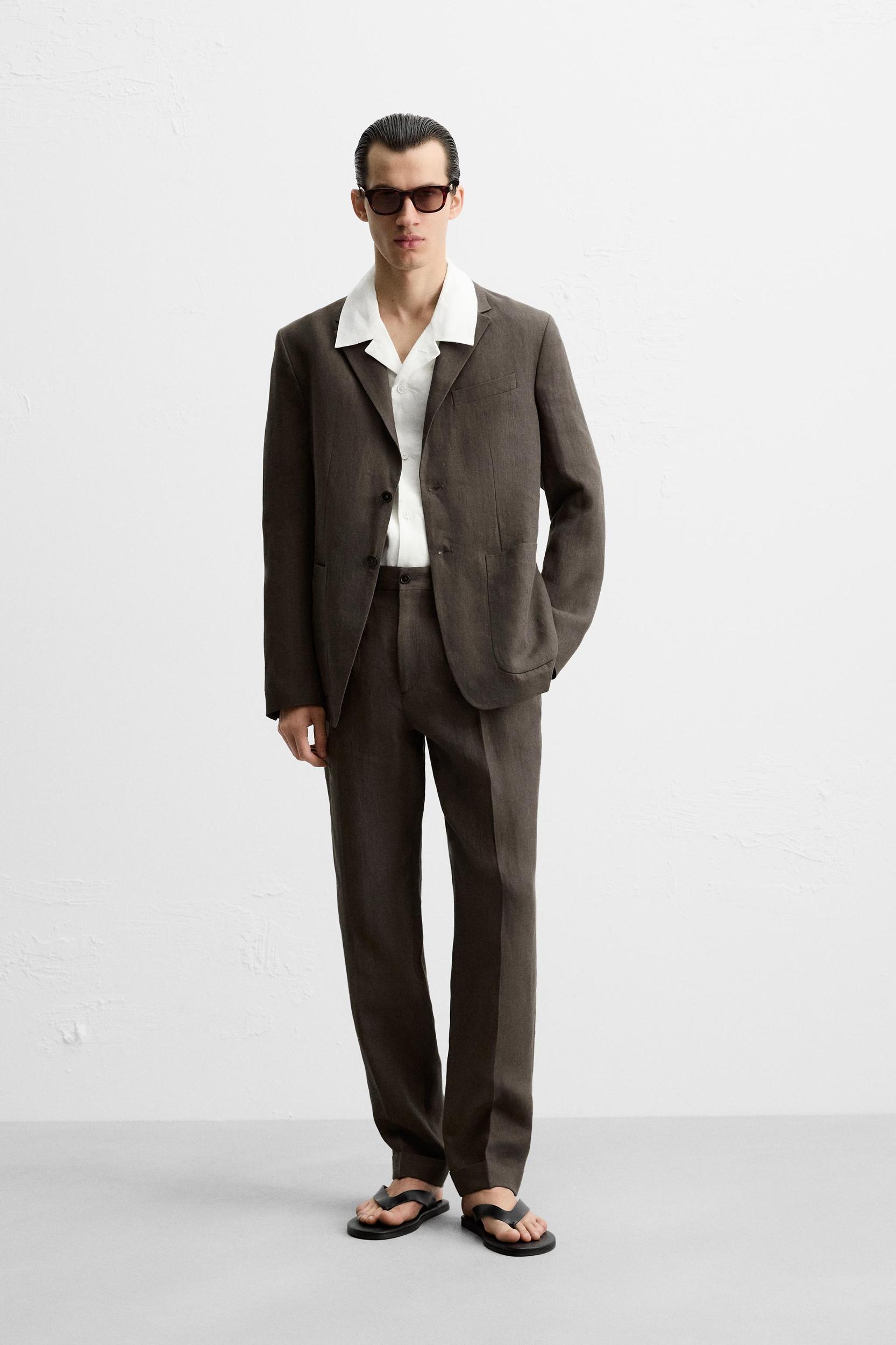 100% LINEN SUIT JACKET Product Image