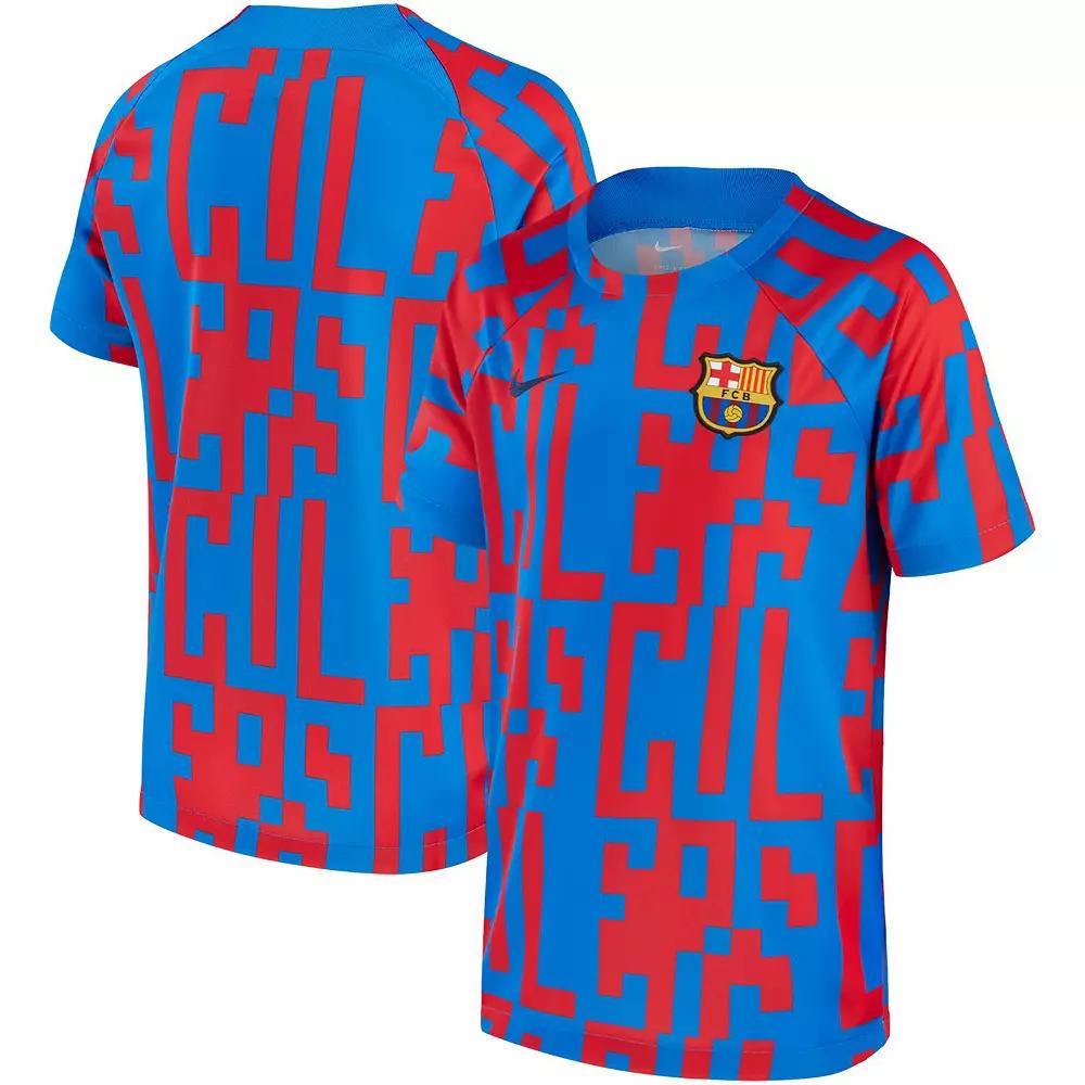 Men's Nike Blue Barcelona 2022/23 Pre-Match Top, Size: Medium, Bar Blue Product Image