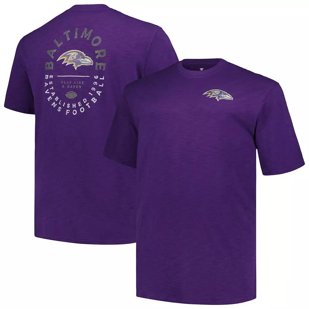 Men's Profile Purple Baltimore Ravens Big & Tall Two-Hit Throwback T-Shirt, Size: XLT Product Image