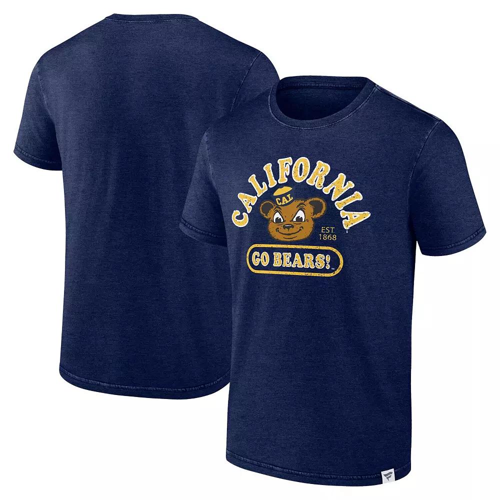 Men's Fanatics Heather Navy Cal Bears Old-School Pill Enzyme Washed T-Shirt, Size: 2XL, Blue Product Image