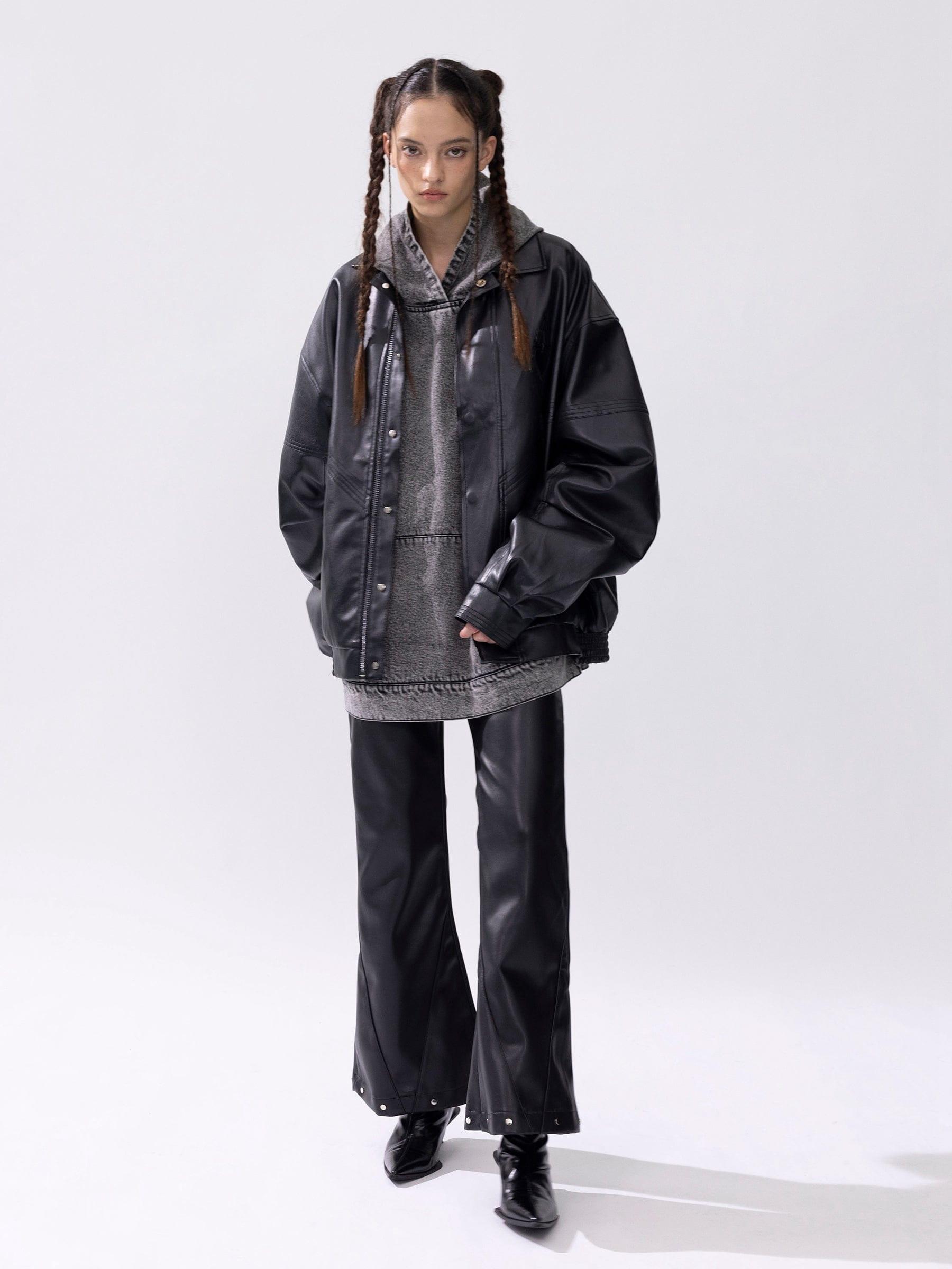 Aelfric Eden Leather Zip Up Jacket Product Image