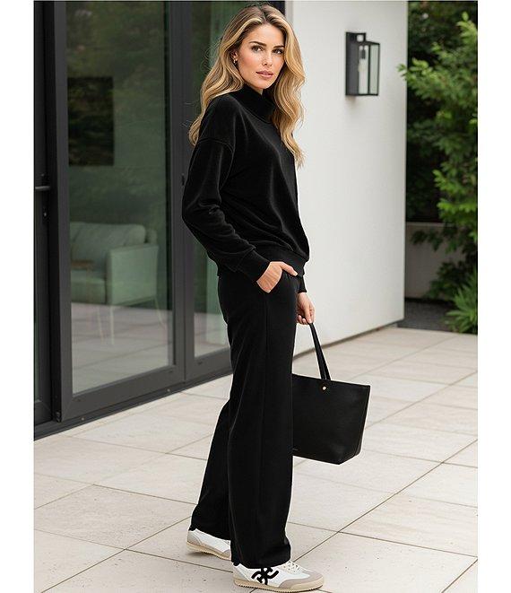 Westbound Coordinating Velour Rib Long Sleeve Funnel Neck Top Product Image