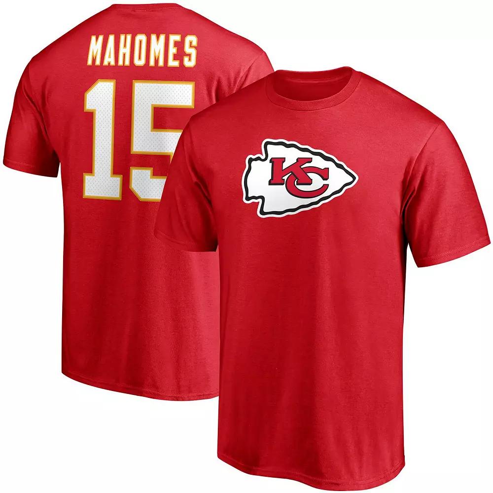 Men's Fanatics Branded Patrick Mahomes Red Kansas City Chiefs Player Icon Name & Number T-Shirt, Size: 2XL Product Image