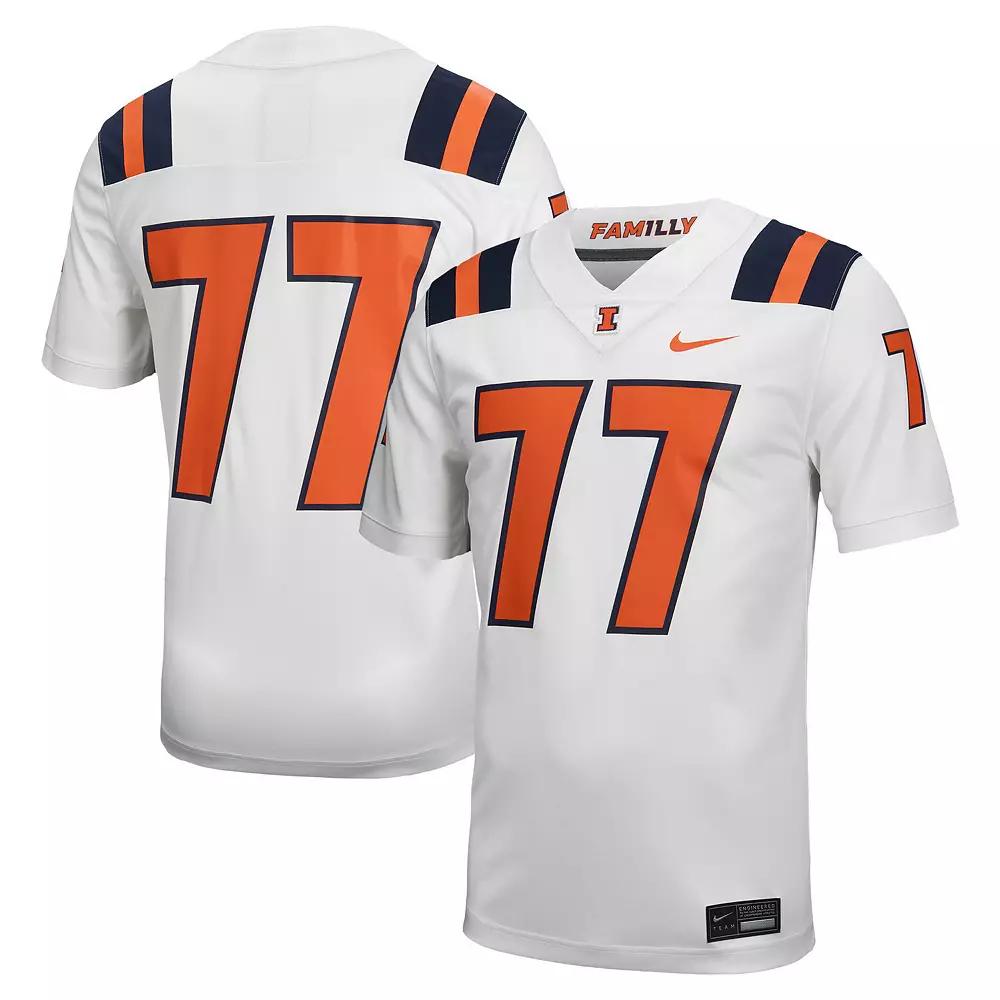 Men's Nike #77 White Illinois Fighting Illini Untouchable Football Jersey,  Product Image