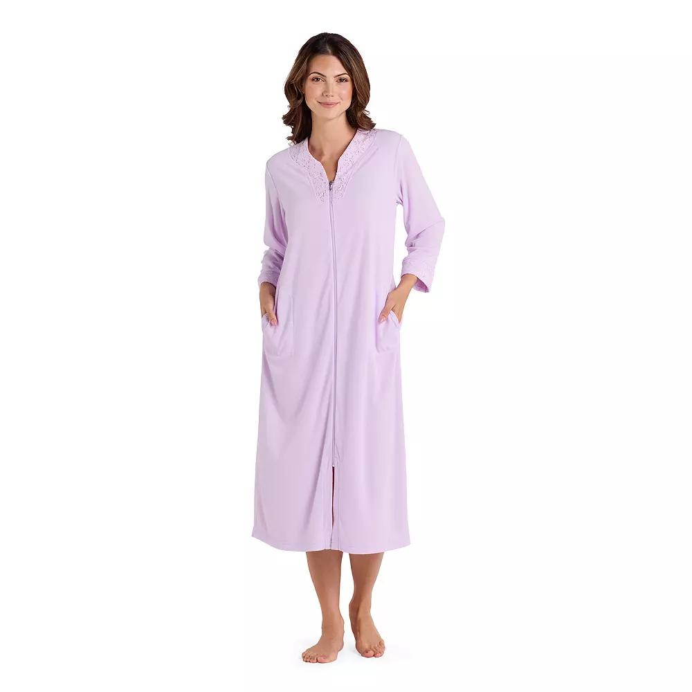 Petite Miss Elaine Essentials Terry Long Zip Robe, Women's,  Product Image