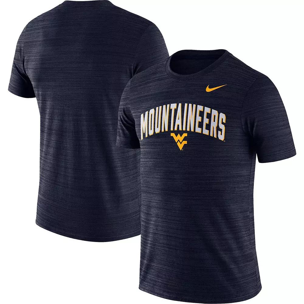 Men's Nike Navy West Virginia Mountaineers Game Day Sideline Velocity Performance T-Shirt, Size: Small, Blue Product Image