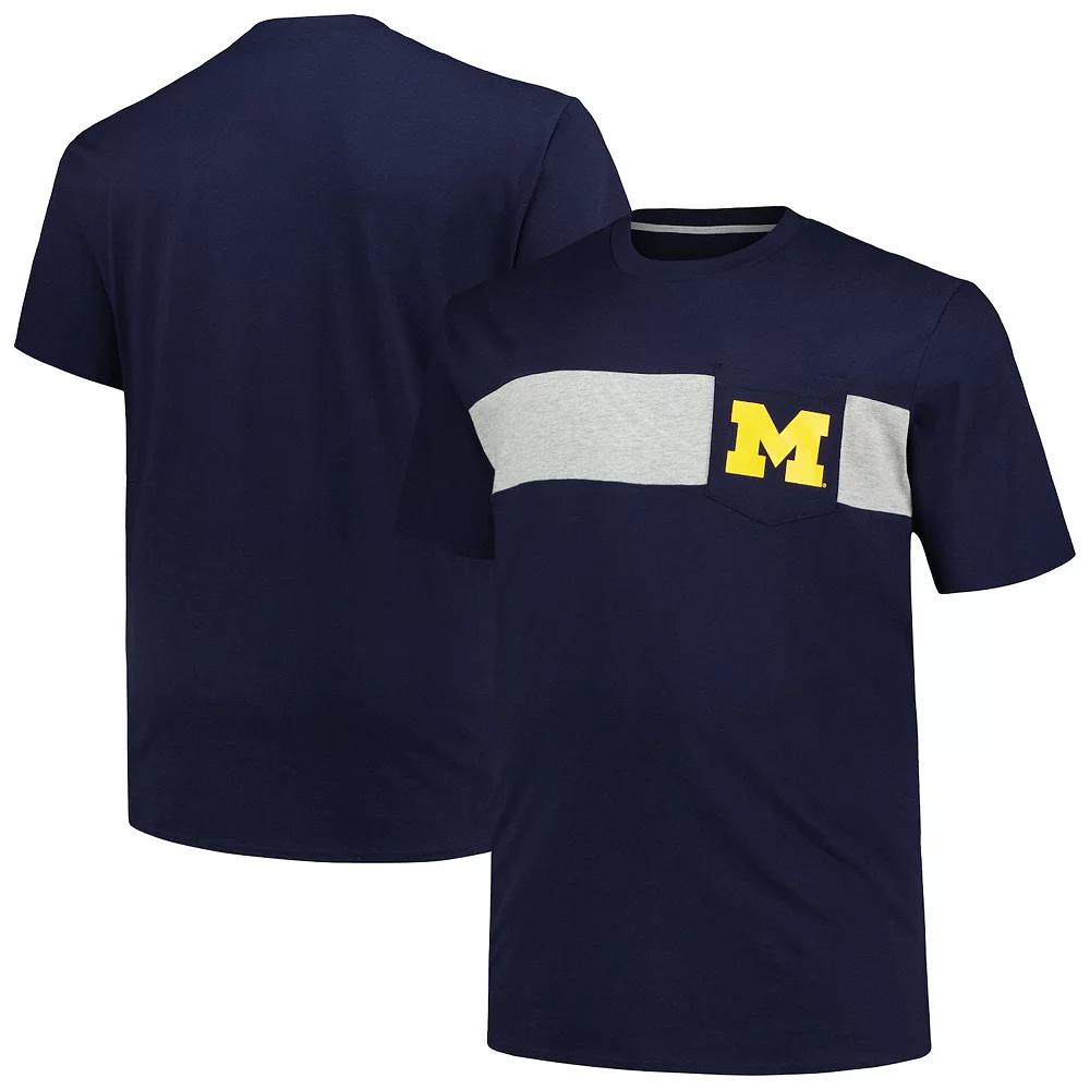 Men's Profile Navy Michigan Wolverines Big & Tall Color Stripe T-Shirt,  Product Image