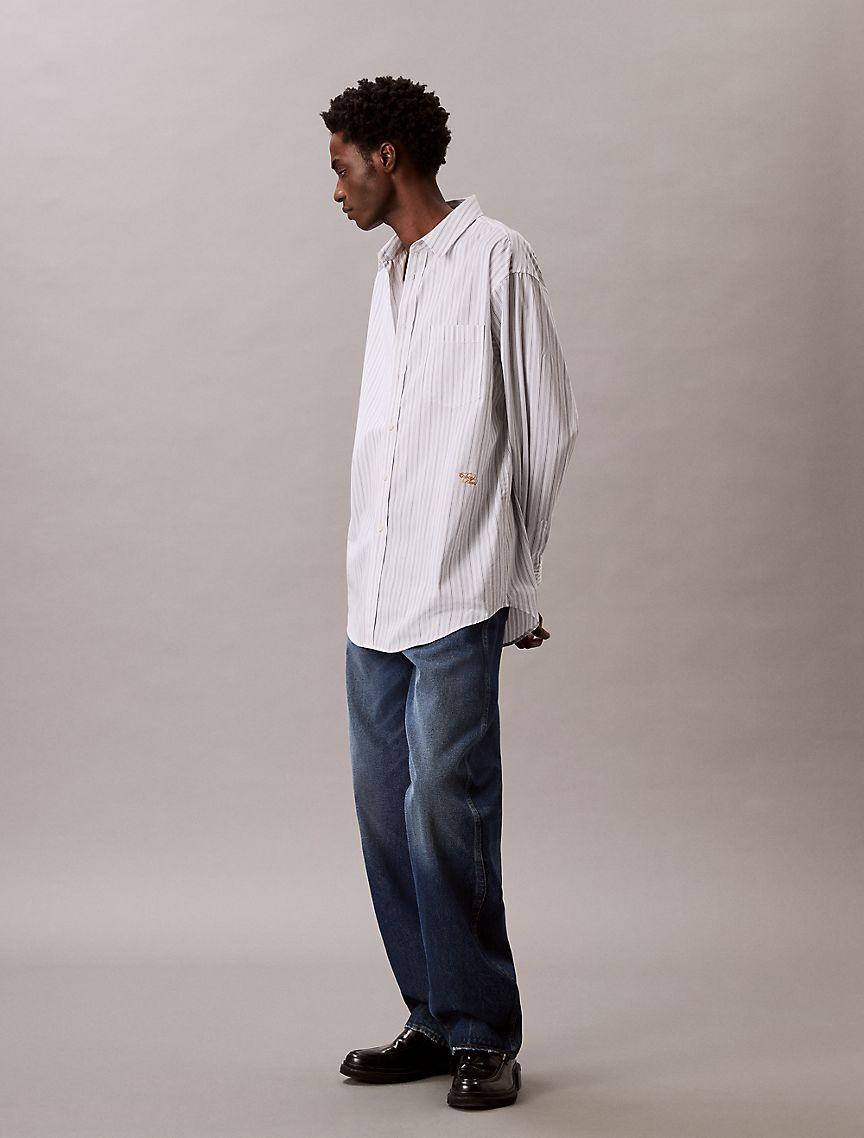 Stripe Cotton Poplin Button-Down Shirt Product Image