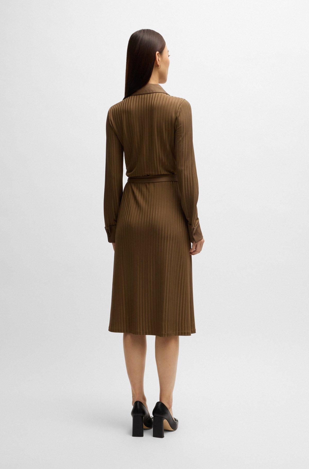 Wrap dress in lustrous ribbed jersey Product Image