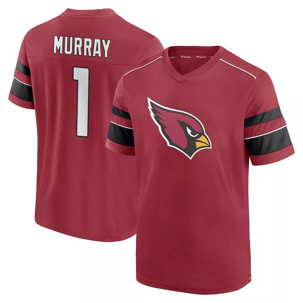 Men's Fanatics Branded Kyler Murray Cardinal Arizona Cardinals Hashmark Name & Number V-Neck T-Shirt, Size: 2XL, Red Product Image