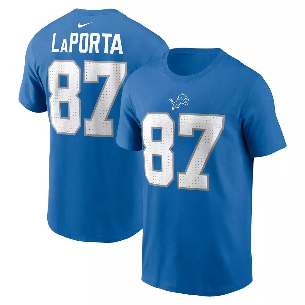 Men's Nike Sam LaPorta Blue Detroit Lions Name & Number T-Shirt,  Product Image